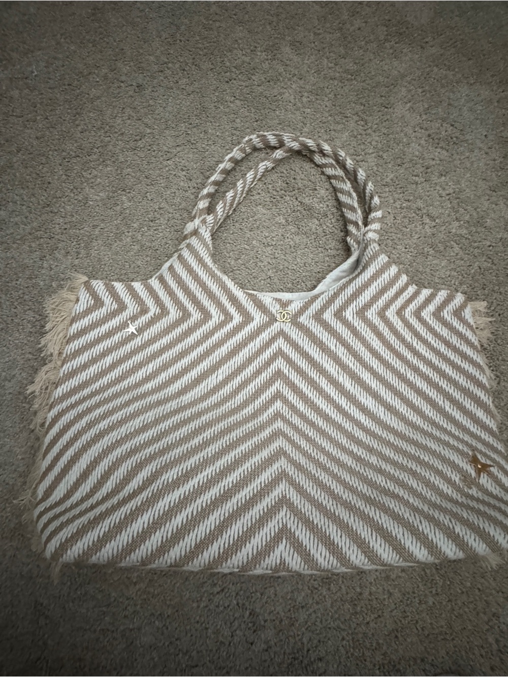 Chevron beach tote Bag